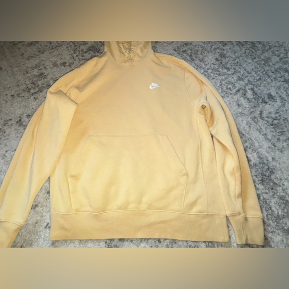 Nike Fleece Pullover Sweatshirt Hoodie Saturn Yellow Size:Medium worn 2x EUC - Picture 2 of 5